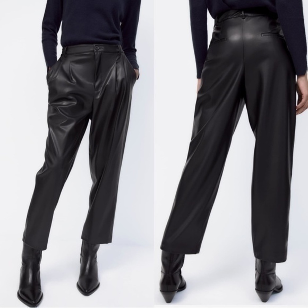 BLOGGERS FAVORITE NWT Zara Slouchy Faux Leather Pants